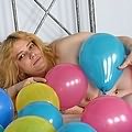 big girl with balloons