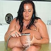fat girl in a shower